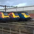 Three vintage Class 43 locos (InterCity 125s), HMS Belfast and the South Bank, Southwark, London - 17th February 2020