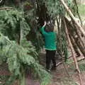 Harry in a den, A Trip to High Lodge, Brandon, Suffolk - 7th March 2020