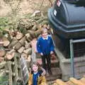The boys explore the new wood pile, Life Before Lockdown: A March Miscellany - 22nd March 2020