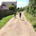 The boys on the lane off Century Road, A Walk Around Abbey Bridges, Eye, Suffolk - 5th July 2020