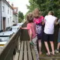 The truck squeezes up the Rookery in Eye, A Picnic at Clive and Suzanne's, Braisworth, Suffolk - 11th July 2020