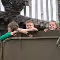 Henry and Sophie peer out from the top of the truck, Fred's Last Day of Primary School, Eye, Suffolk - 22nd July 2020