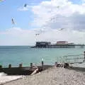 Seagulls whirl over Cromer pier, Camping on the Coast, East Runton, North Norfolk - 25th July 2020