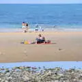 Isobel and Allyson on the sand bar, Camping on the Coast, East Runton, North Norfolk - 25th July 2020