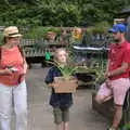 Harry emerges from the National Trust shop, Back at Ickworth, and Oaksmere with the G-Unit, Horringer and Brome, Suffolk - 8th August 2020