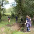 Crossing another stream, A Game of Cricket, and a Walk Around Chagford, Devon - 23rd August 2020