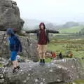 Fred stands around in the rain, A Walk up Hound Tor, Dartmoor, Devon - 24th August 2020