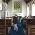 Isobel looks around St. Michael's in Spreyton, A Walk up Hound Tor, Dartmoor, Devon - 24th August 2020