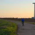 Mick cycles off , Cycling Eye Airfield and Station 119, Eye, Suffolk - 9th September 2020