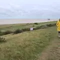 Isobel roams the path, Sizewell Beach and the Lion Pub, Sizewell and Theberton, Suffolk - 4th October 2020