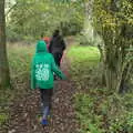 We head off into the woods, A Walk Around Thornham Estate, Thornham Magna, Suffolk - 18th October 2020