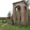 Fred looks up at a curious folly, A Trip to Lynford Arboretum, Mundford, Norfolk - 30th October 2020