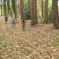 The boys are a blur in the woods, A Trip to Lynford Arboretum, Mundford, Norfolk - 30th October 2020
