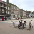 A bike rack in a square, A Postcard From Kings Lynn and "Sunny Hunny" Hunstanton, Norfolk - 31st October 2020