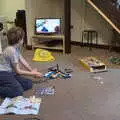 Fred plays with Lego and watches telly, A Trip to Sandringham Estate, Norfolk - 31st October 2020