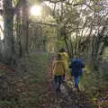 Back on the path, heading into the sun, Drone Flying and the Old Chapel, Thrandeston, Suffolk - 15th November 2020