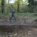 Fred runs up to a mud ramp, The Dereliction of Eye, Suffolk - 22nd November 2020