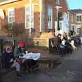 We eat our grub outside the Sailor's Reading Room, A Return to the Beach, Southwold, Suffolk - 20th December 2020