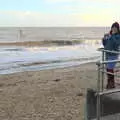 Isobel takes a video, A Return to the Beach, Southwold, Suffolk - 20th December 2020