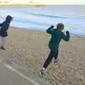 The boys have one more leap, A Return to the Beach, Southwold, Suffolk - 20th December 2020