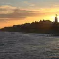 The sun sets behind the lighthouse, A Return to the Beach, Southwold, Suffolk - 20th December 2020