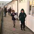 Harry and Fred on the pier, A Return to the Beach, Southwold, Suffolk - 20th December 2020