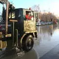 Thumbs-up from the Serious Loggin' driver, The Christmas Eve Floods, Diss, Norfolk - 24th December 2020