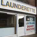 The peeling sign of the Laundrette in Mavery House, The Christmas Eve Floods, Diss, Norfolk - 24th December 2020