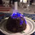 The Christmas pudding is on fire, Christmas Day, Brome, Suffolk - 25th December 2020