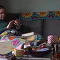 Isobel's surrounded by crochet, A Virtual New Year's Eve, Brome, Suffolk - 31st December 2020