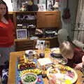 Isobel surveys the table, A Virtual New Year's Eve, Brome, Suffolk - 31st December 2020