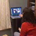 Isobel sets up a Zoom call, A Virtual New Year's Eve, Brome, Suffolk - 31st December 2020