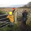 Harry hangs on a gate, A Walk Around Redgrave and Lopham Fen, Redgrave, Suffolk - 3rd January 2021