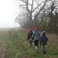 We walk around a field in the gathering gloom, Fun With Ice in Lockdown, Brome, Suffolk - 10th January 2021