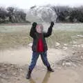 Fred looks through a sheet of ice, Fun With Ice in Lockdown, Brome, Suffolk - 10th January 2021