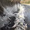 Icicles on the roadside, Derelict Infants School and Ice Sculptures, Diss and Palgrave, Norfolk and Suffolk - 13th February 2021