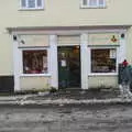 Isobel walks past the florists in Eye, Derelict Infants School and Ice Sculptures, Diss and Palgrave, Norfolk and Suffolk - 13th February 2021