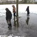 Fred and Harry do a quick distanced hello, Derelict Infants School and Ice Sculptures, Diss and Palgrave, Norfolk and Suffolk - 13th February 2021