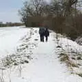 Isobel and Fred on a field, Derelict Infants School and Ice Sculptures, Diss and Palgrave, Norfolk and Suffolk - 13th February 2021