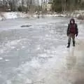 Fred on the ice, Derelict Infants School and Ice Sculptures, Diss and Palgrave, Norfolk and Suffolk - 13th February 2021