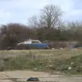 There's a derelict boat, Another Walk on Eye Airfield, Eye, Suffolk - 14th March 2021