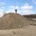 Harry's back on the crushed-concrete hill, Another Walk on Eye Airfield, Eye, Suffolk - 14th March 2021