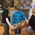 Fred and Harry inspect the box, A Return to Bressingham Steam and Gardens, Bressingham, Norfolk - 28th March 2021