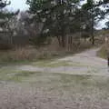 Amber waits with Dave the Dog, A Trip to Dunwich Beach, Dunwich, Suffolk - 2nd April 2021