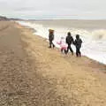 The children run off up the beach, A Trip to Dunwich Beach, Dunwich, Suffolk - 2nd April 2021
