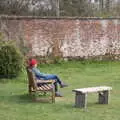 Isobel sits on a bench, A Return to Ickworth House, Horringer, Suffolk - 11th April 2021