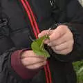 Fred's leaf-boat construction, A Return to Ickworth House, Horringer, Suffolk - 11th April 2021