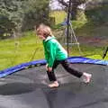 Fred on the trampoline, A Cameraphone Roundup, Brome and Eye, Suffolk - 12th April 2021