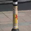 A painted bollard on Abbeygate, A Weekend at the Angel Hotel, Bury St. Edmunds, Suffolk - 5th June 2021