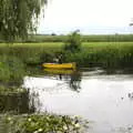 Fred floats off for a row around the pond, Suze-fest, Braisworth, Suffolk - 19th June 2021